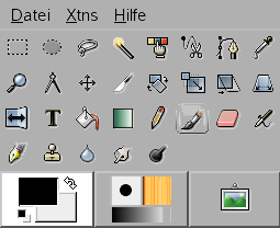 Farbübersicht in der Werkzeugleiste